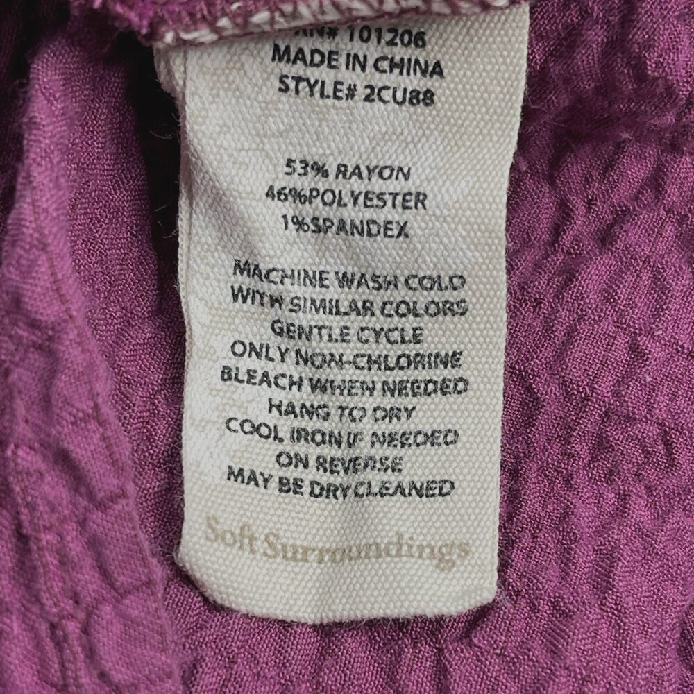 Soft Surroundings Marianna Tunic Top Sz Large Textured Stretch Button Front Plum - Picture 12 of 12